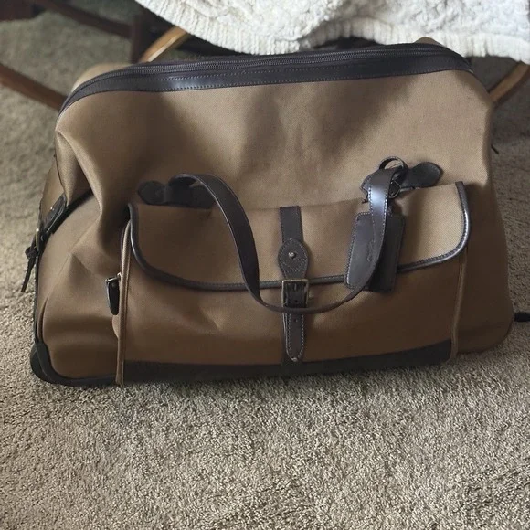 Vintage Polo Ralph Lauren Luggage Coated Canvas & Leather Duffel‎ Bag Wheeled - Picture 4 of 12